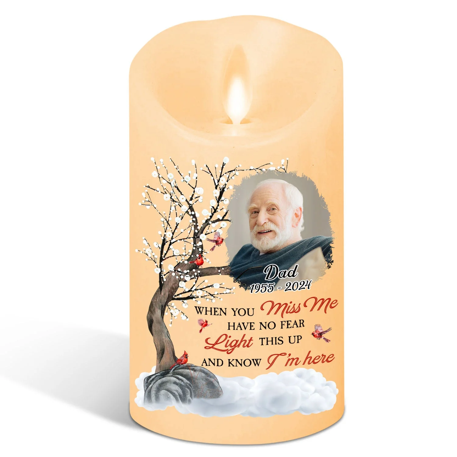 Light This Up And Know I Am Here - Personalized Custom LED Candle - Image 2