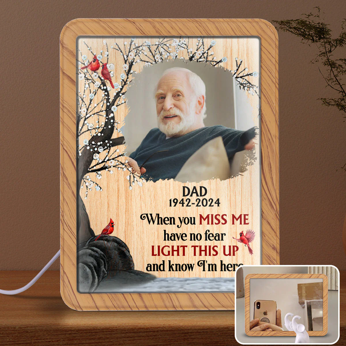 Light This Up And Know I Am Here - Personalized Custom Magic Mirror