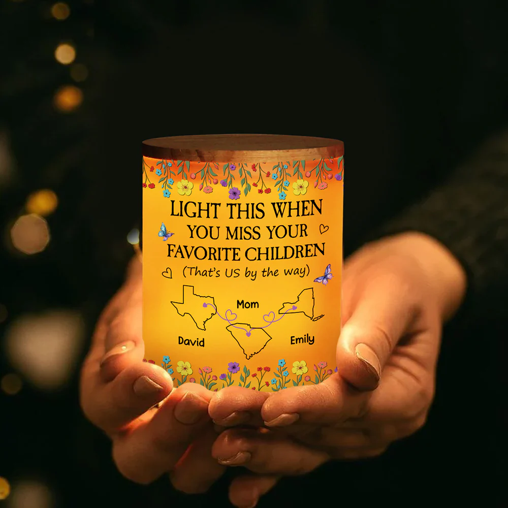 Light This When You Miss Your Favorite Child - Personalized Custom Glass Jar With LED Candle - Image 2