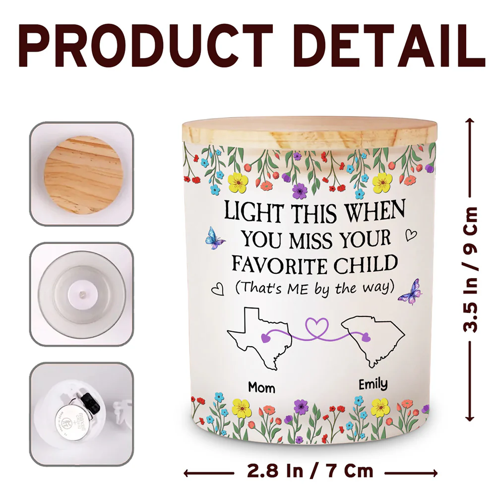 Light This When You Miss Your Favorite Child - Personalized Custom Glass Jar With LED Candle - Image 5