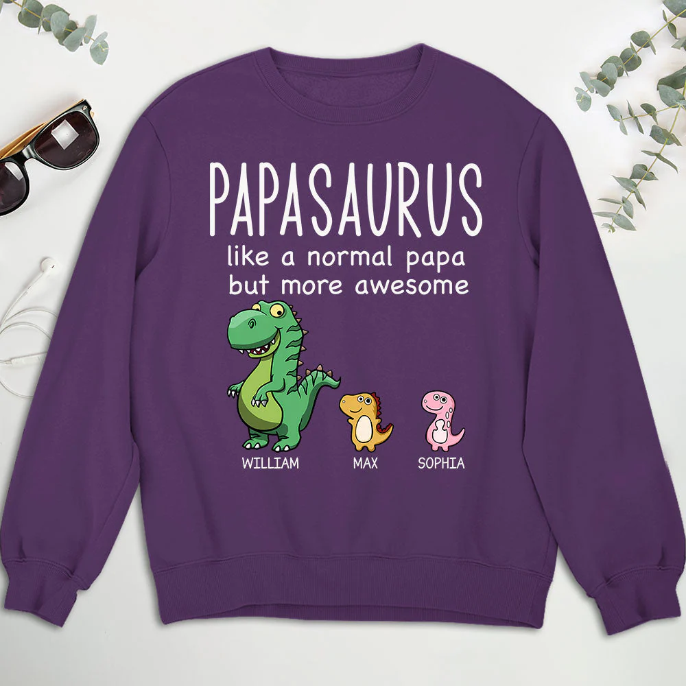 Like A Normal Papa But More Awesome - Personalized Custom Shirt - Image 3