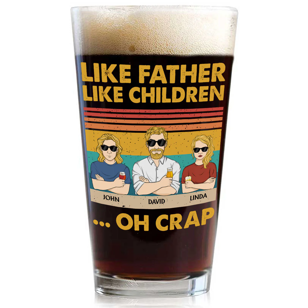 Like Father Like Children - Personalized Custom Beer Glass