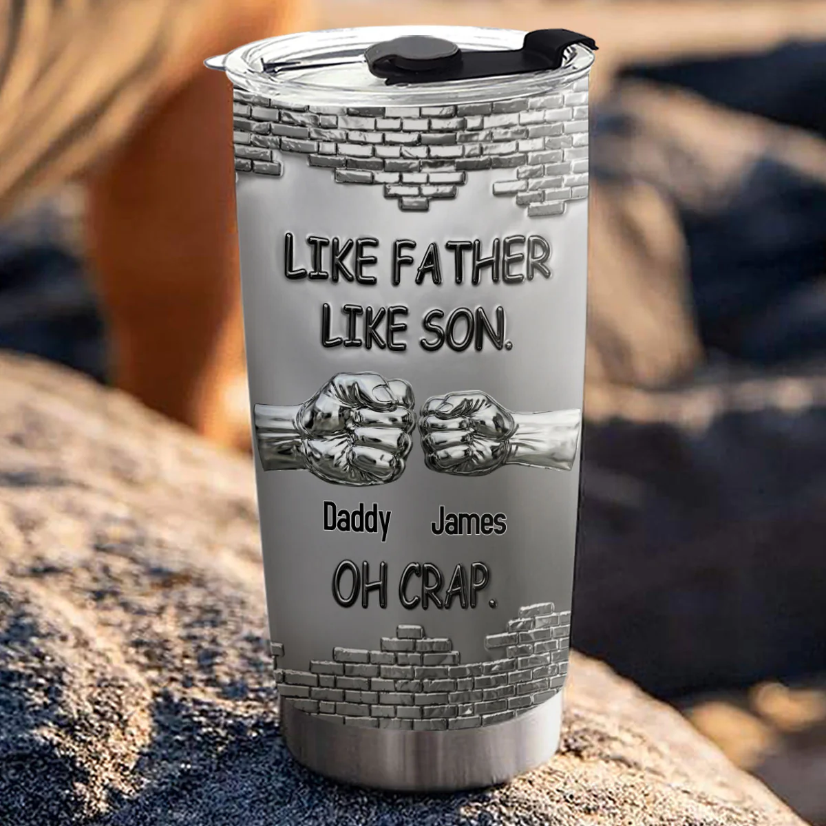 Like Father Like Son Oh Crap - Personalized Custom Tumbler - Image 2