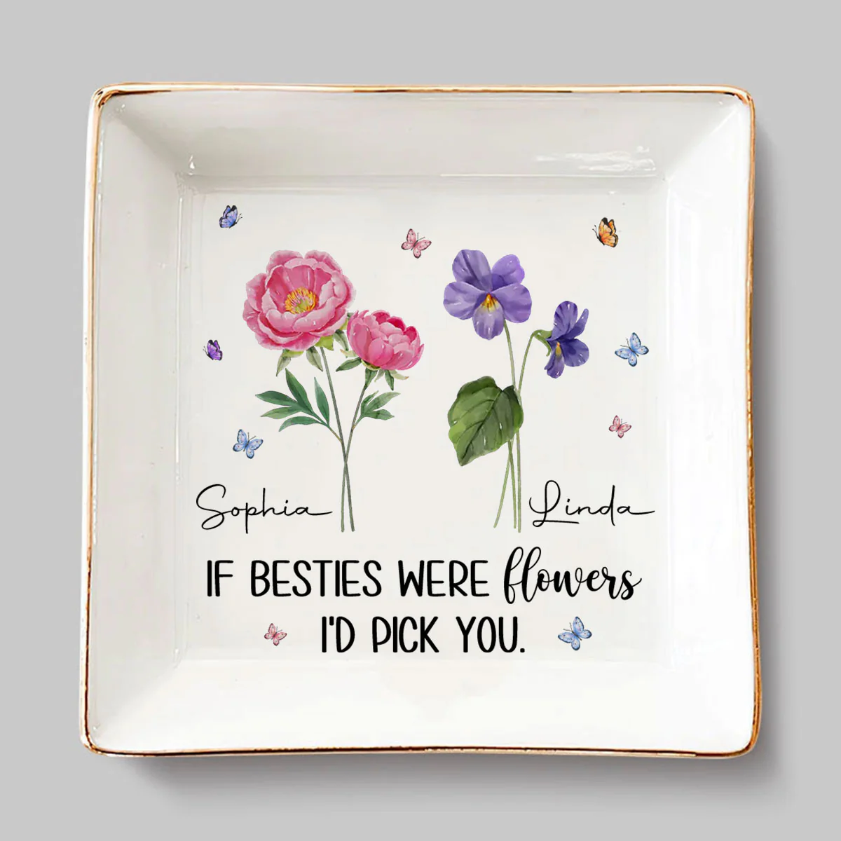 Like Wildflowers, We're Better Together - Personalized Custom Jewelry Dish - Image 3