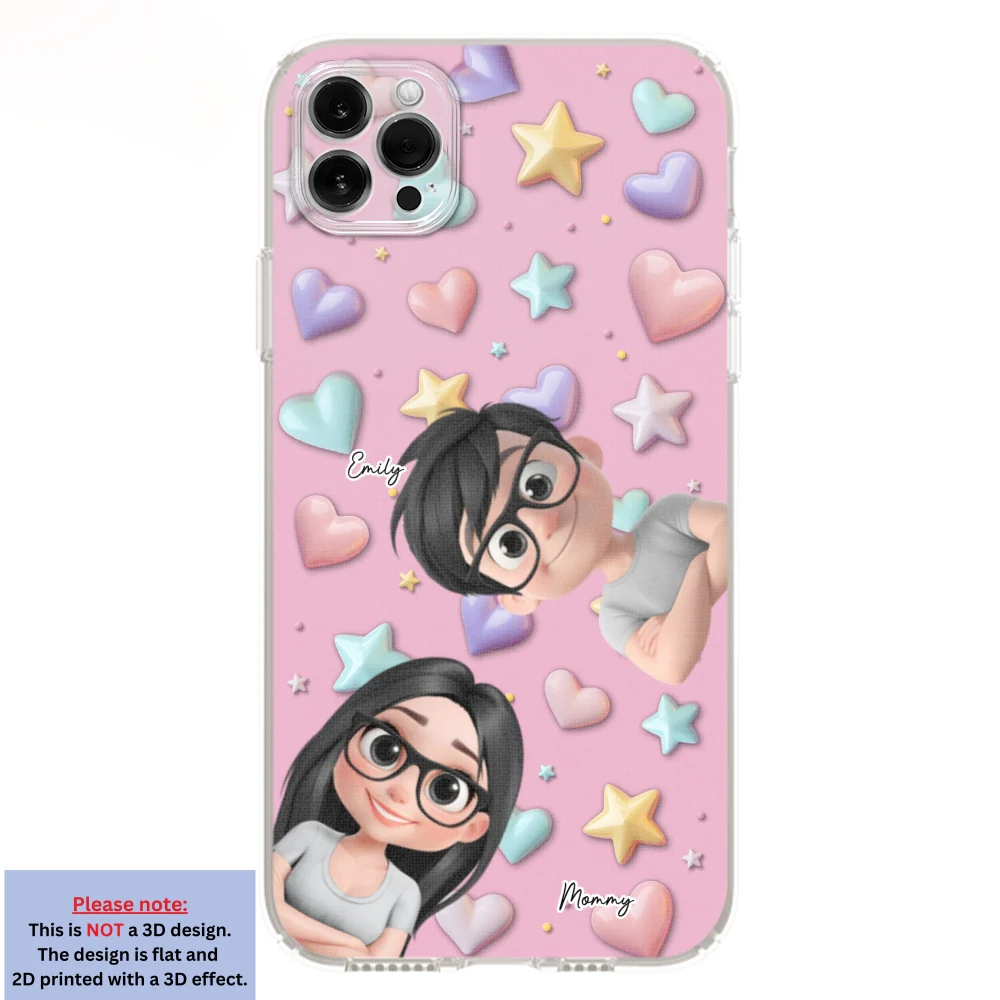 Linda Mamá y Niños - Funda de Teléfono Personalizada con Efecto 3D - Image 11