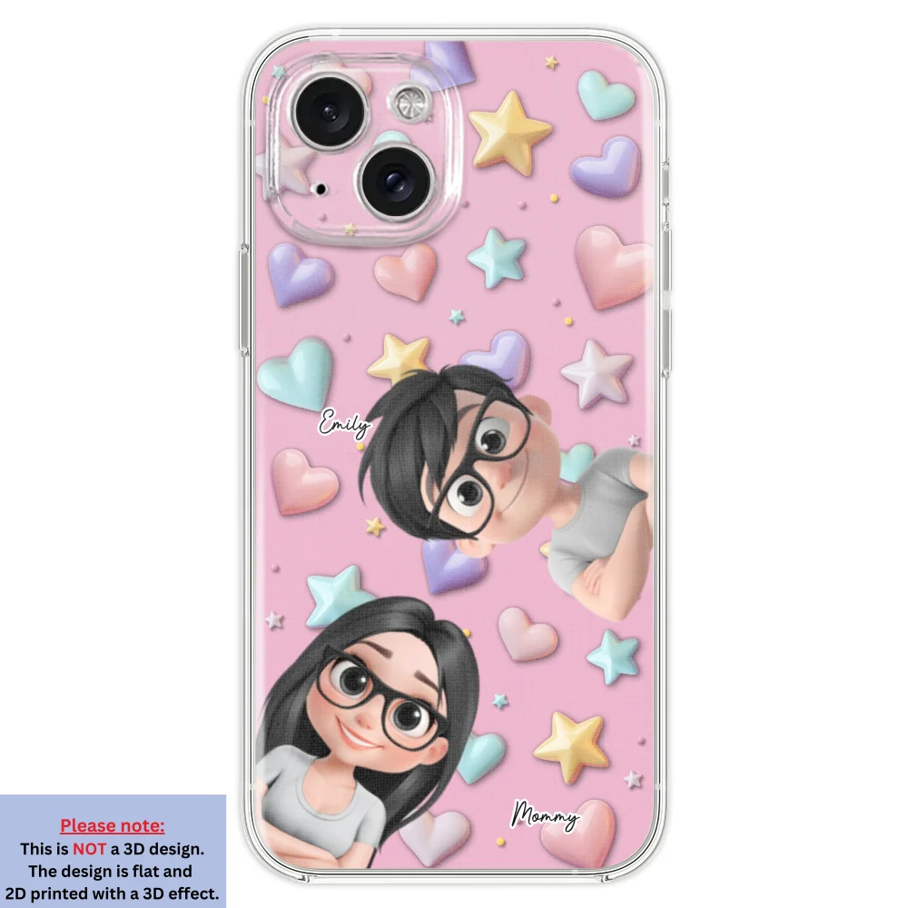 Linda Mamá y Niños - Funda de Teléfono Personalizada con Efecto 3D - Image 20