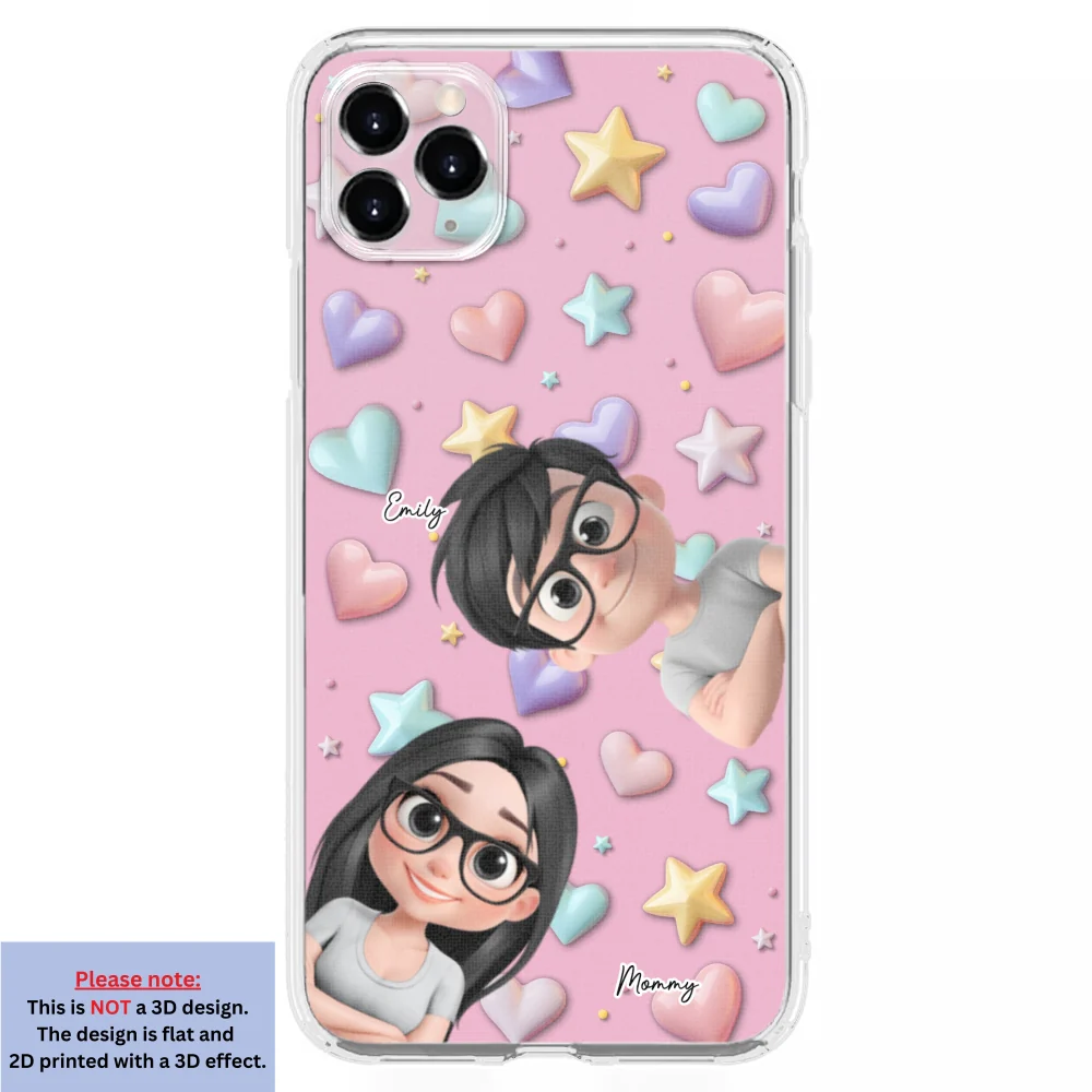 Linda Mamá y Niños - Funda de Teléfono Personalizada con Efecto 3D - Image 8