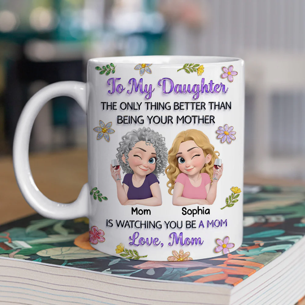 Linked Together Cartoon Blink - Personalized Custom 3D Effect Mug - Image 2