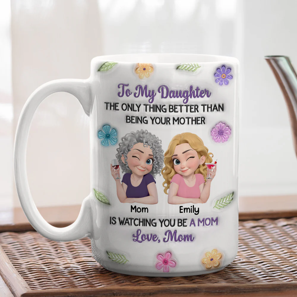 Linked Together Cartoon Colorful - Personalized Custom 3D Inflated Effect Mug - Image 4