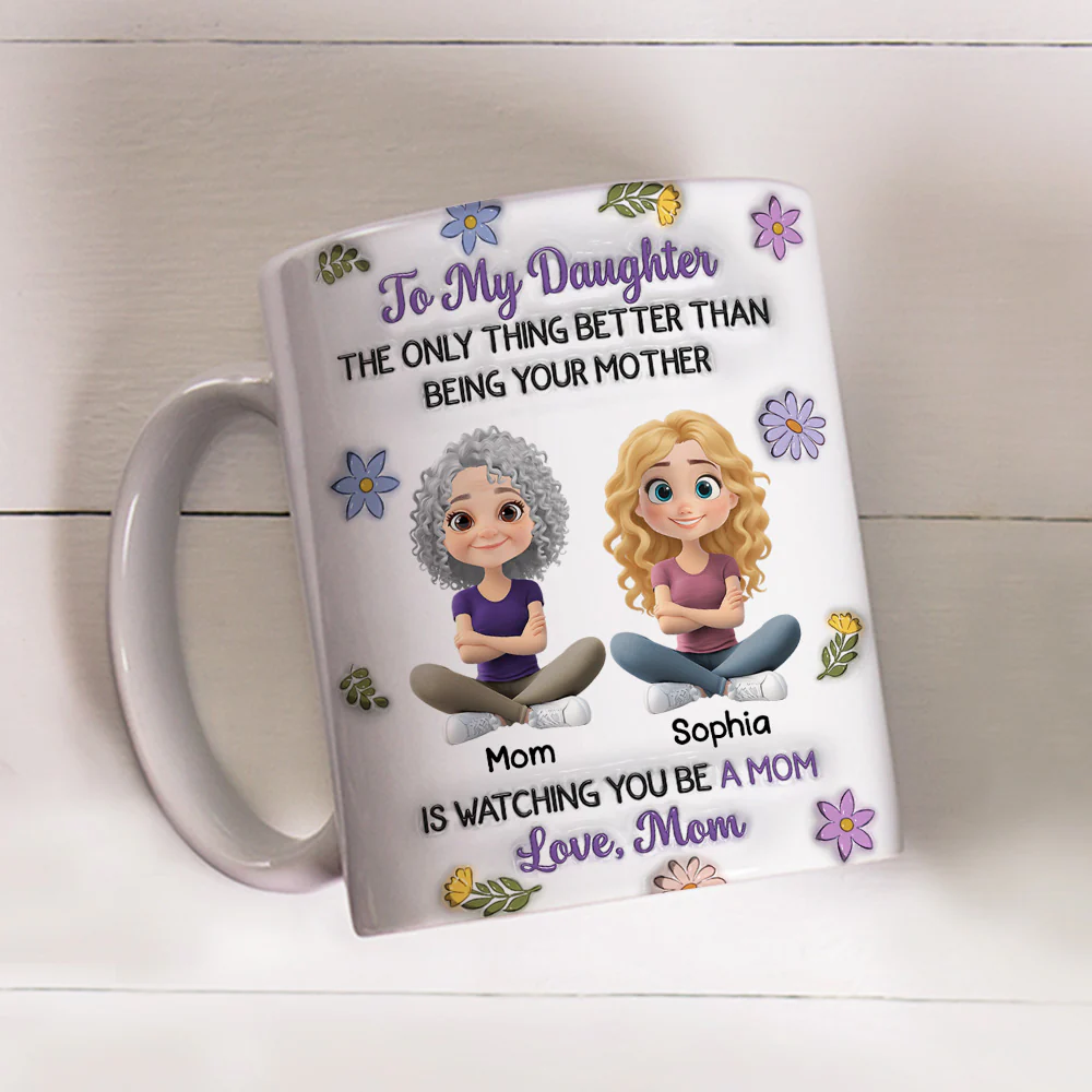 Linked Together Cartoon Version 2 - Personalized Custom 3D Inflated Effect Mug - Image 2