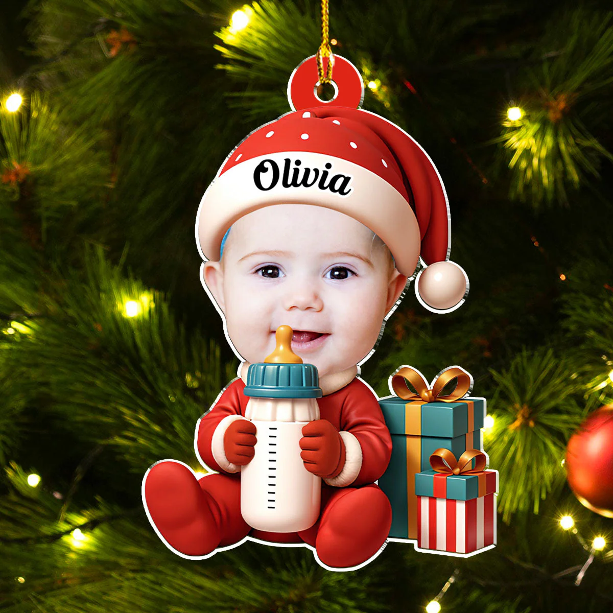 Little Joy Christmas - Personalized Custom Acrylic Ornament - Image 3