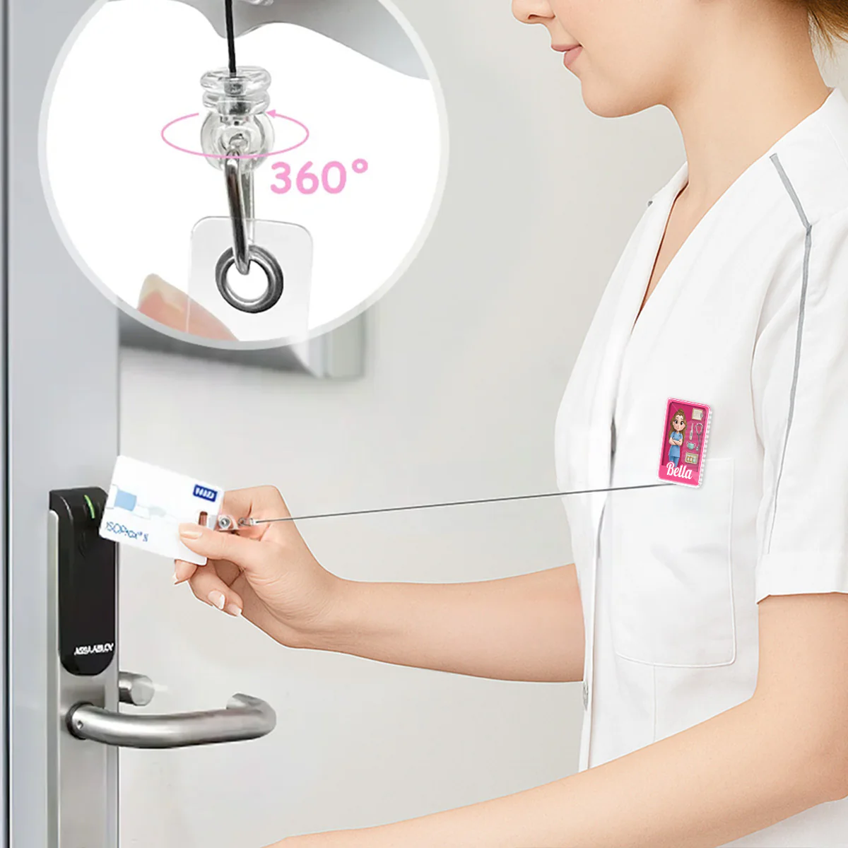 Little Nurse Hero - Personalized Custom Acrylic Badge Reel - Image 2