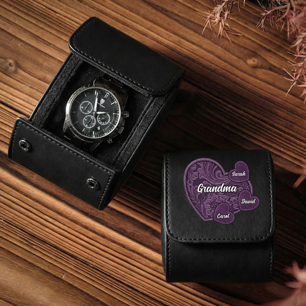 Little Sweethearts - Personalized Custom Leather Watch Case - Image 2