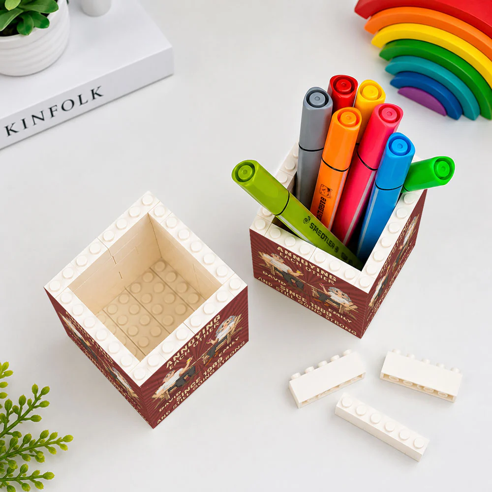 Long Lasting Love - Personalized Custom Block Pen Holder - Image 3