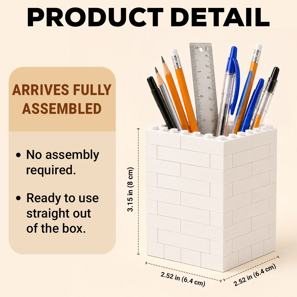 Long Lasting Love - Personalized Custom Block Pen Holder - Image 5