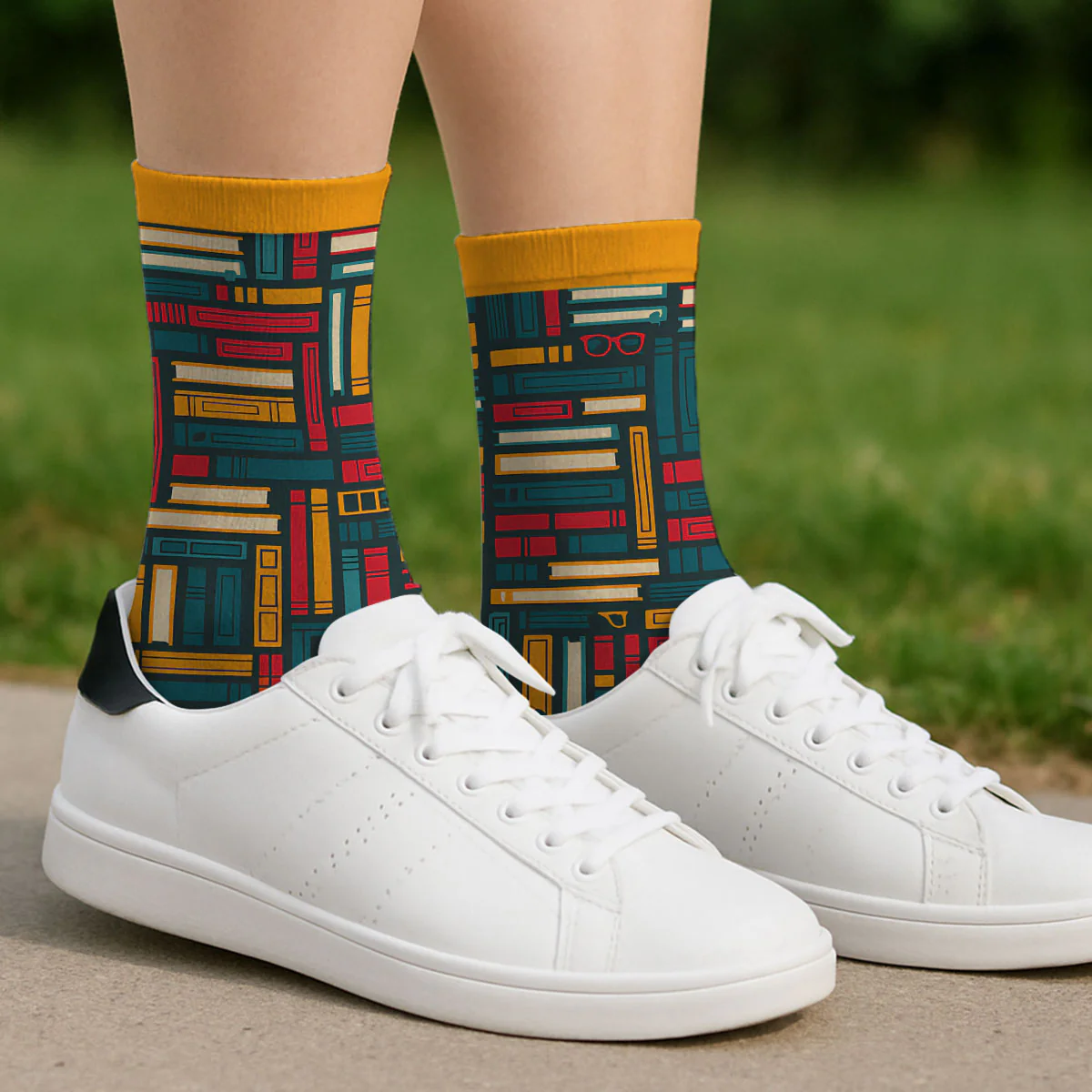 Lost in Stories - Personalized Custom Crew Socks - Image 4