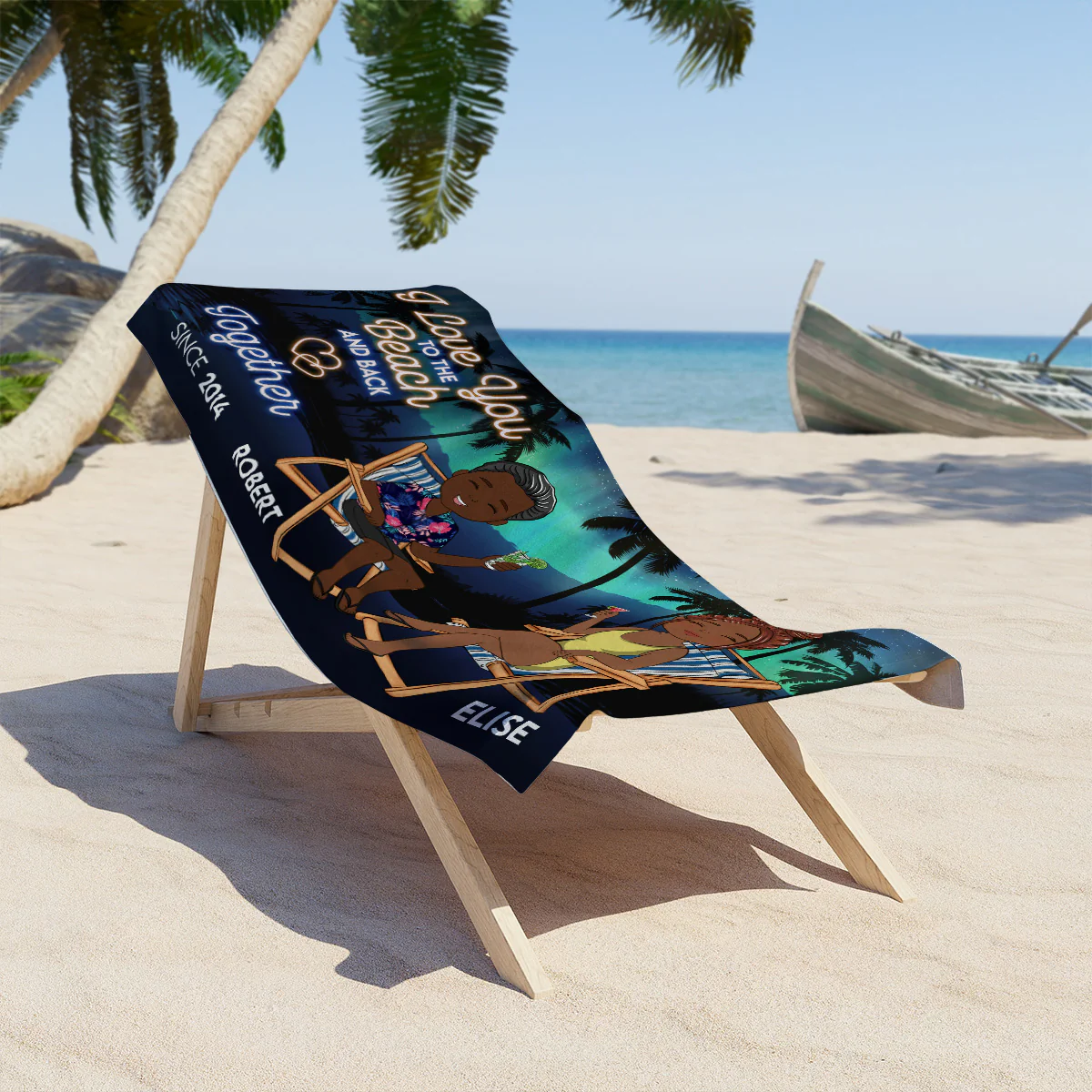 Love And Beach - Personalized Custom Beach Towel - Image 4
