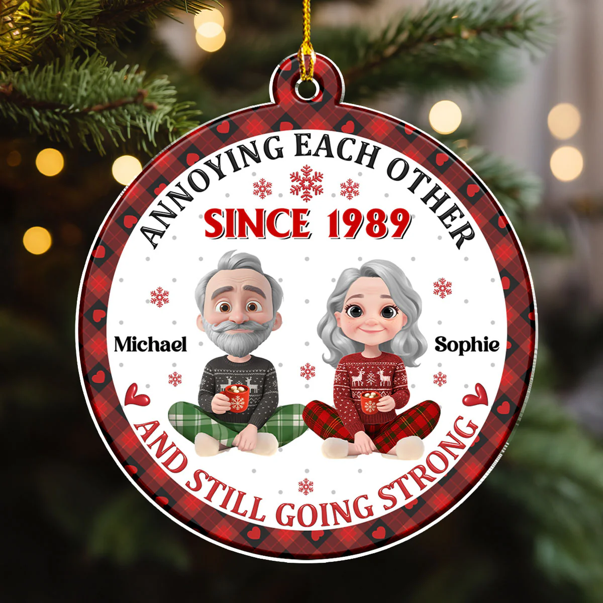 Love Annoying You - Personalized Custom 3D Inflated Effect Acrylic Ornament