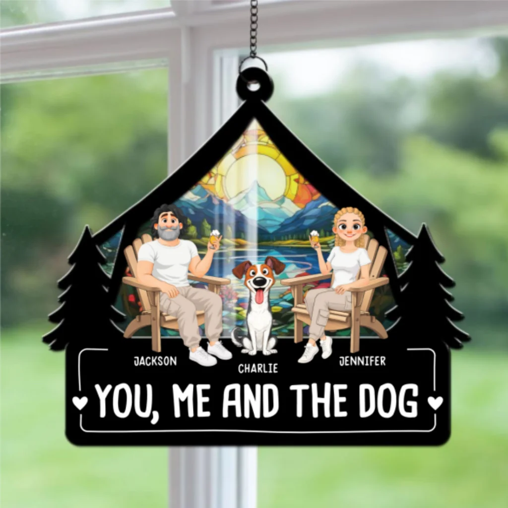 Love Bark Laugh Repeat - Personalized Custom Suncatcher - Image 7