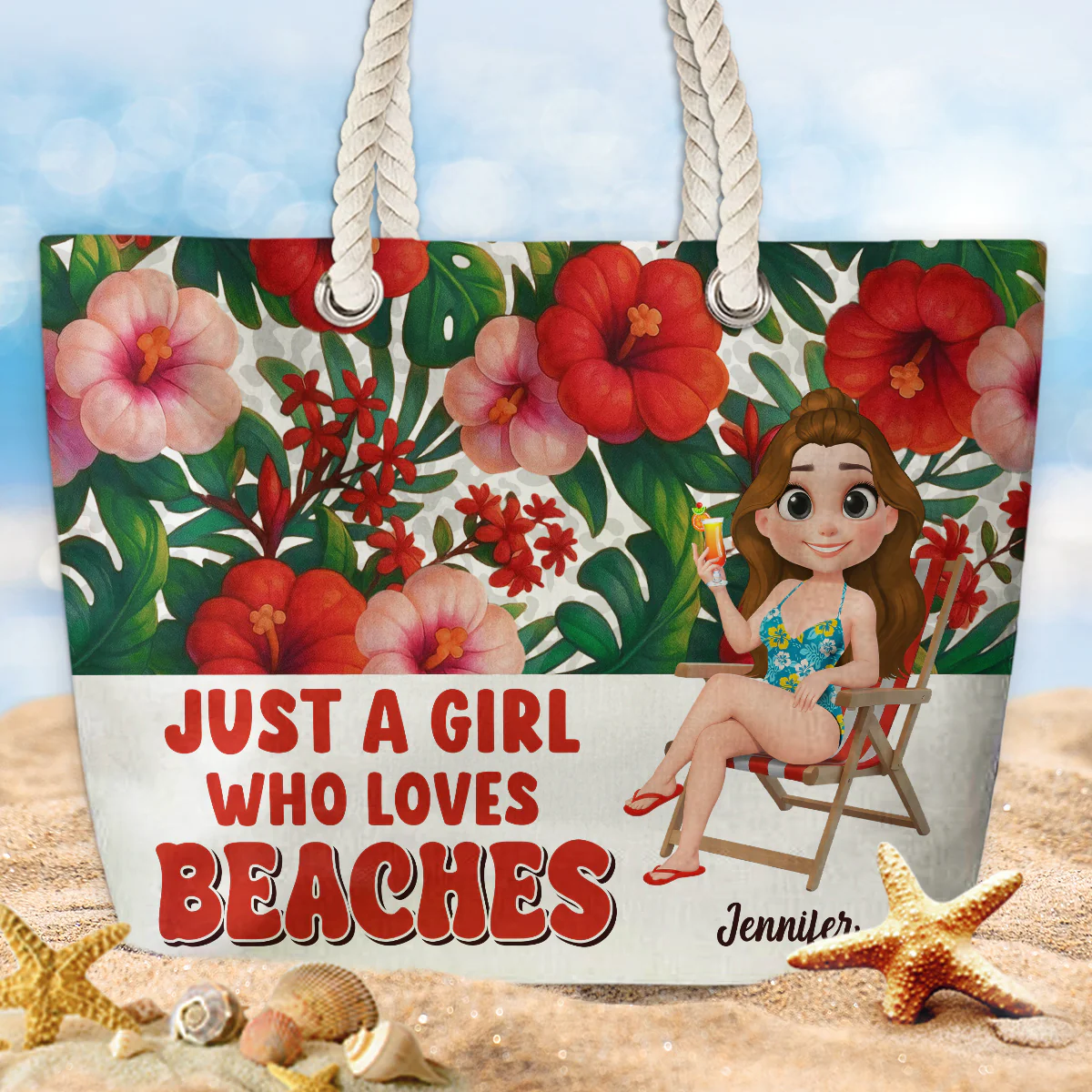 Love Beach - Personalized Beach Bag - Image 2