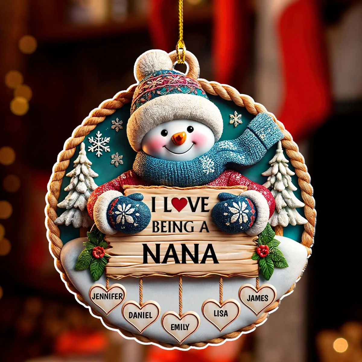 Love Being A Grandma - Personalized Custom 3D Inflated Effect Acrylic Ornament - Image 10