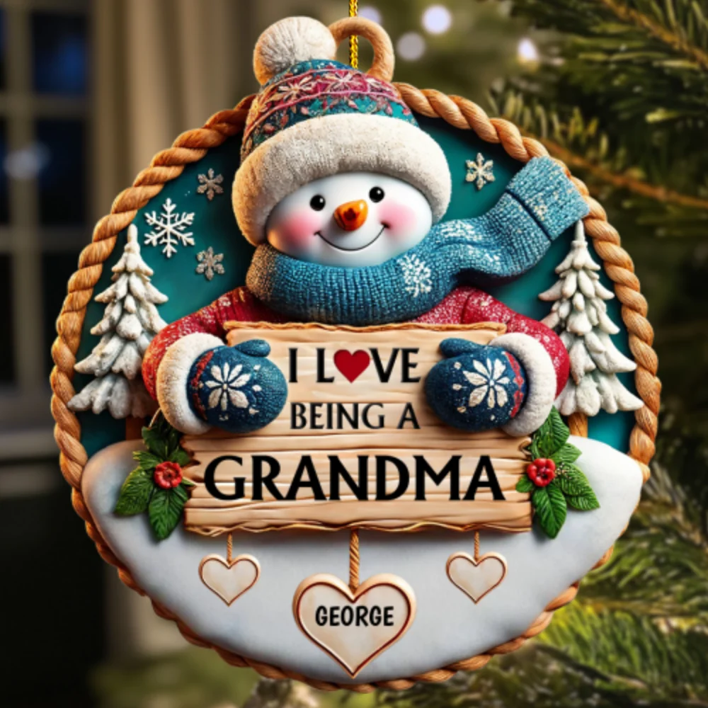 Love Being A Grandma - Personalized Custom 3D Inflated Effect Acrylic Ornament - Image 6