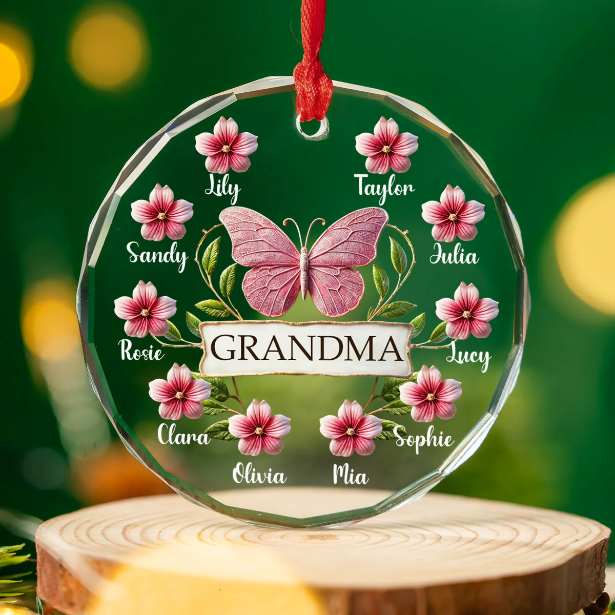 Love Being A Nana - Personalized Custom Glass Ornament - Image 3