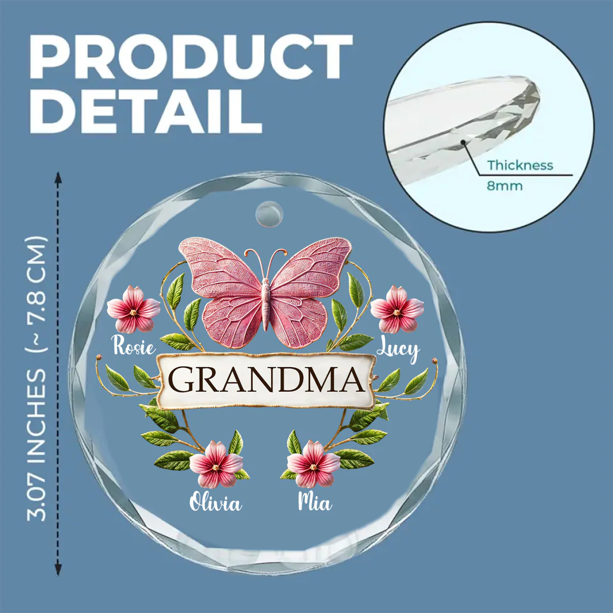 Love Being A Nana - Personalized Custom Glass Ornament - Image 5