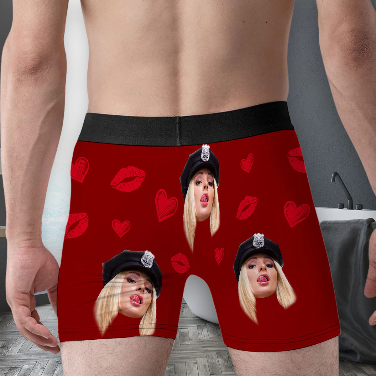 Love Every Inch - Personalized Photo Men's Boxer Briefs - Image 3