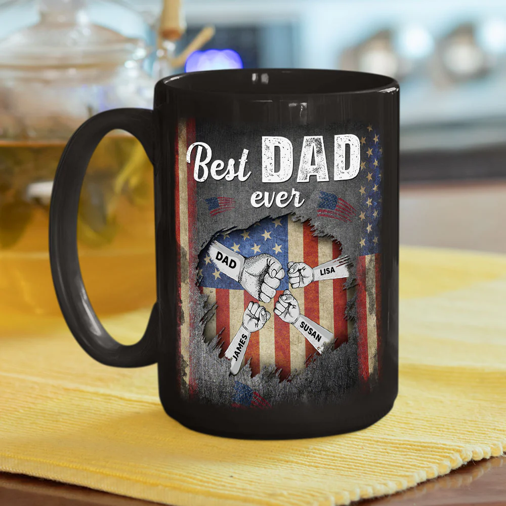 Love For The Best Dad - Personalized Custom Coffee Mug - Image 5