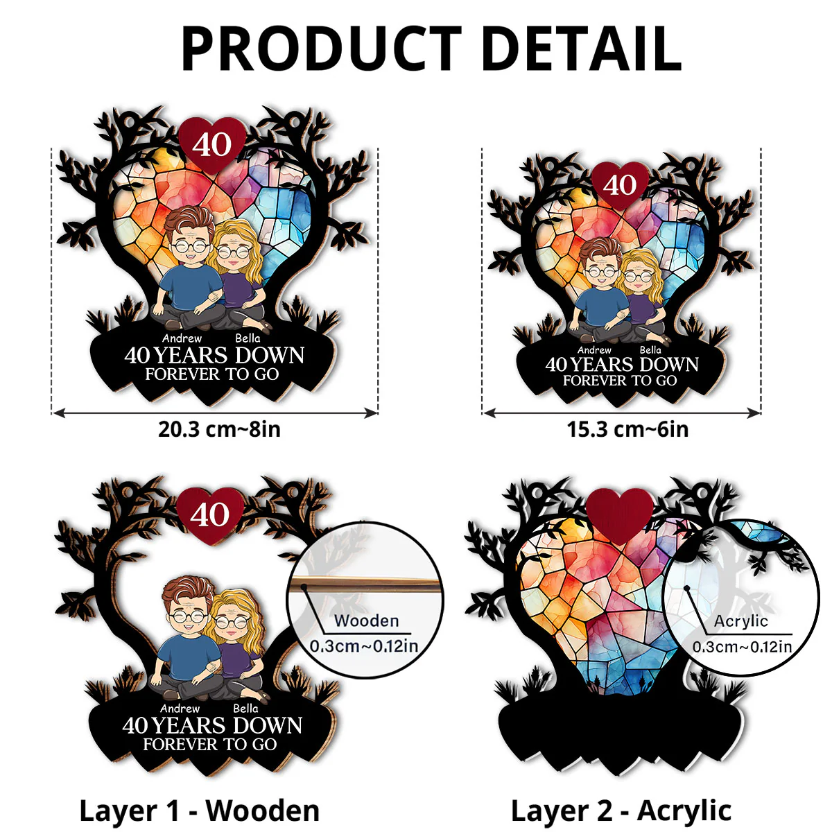 Love Forever - Personalized Custom Suncatcher - Image 4