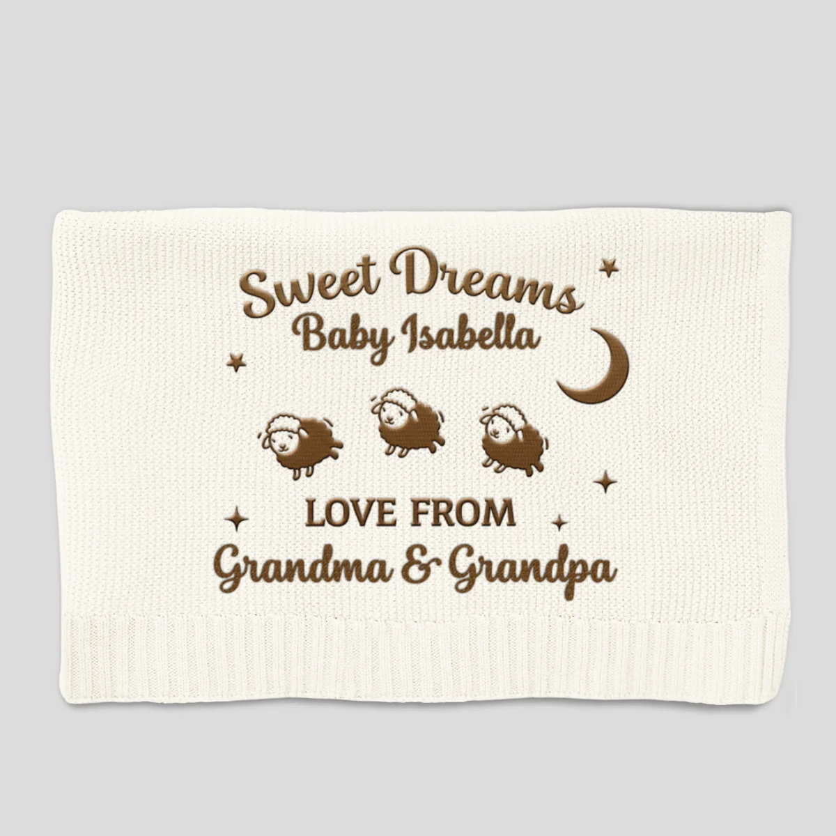Love From Grandma - Personalized Custom Embroidered Knitted Baby Blanket - Image 11