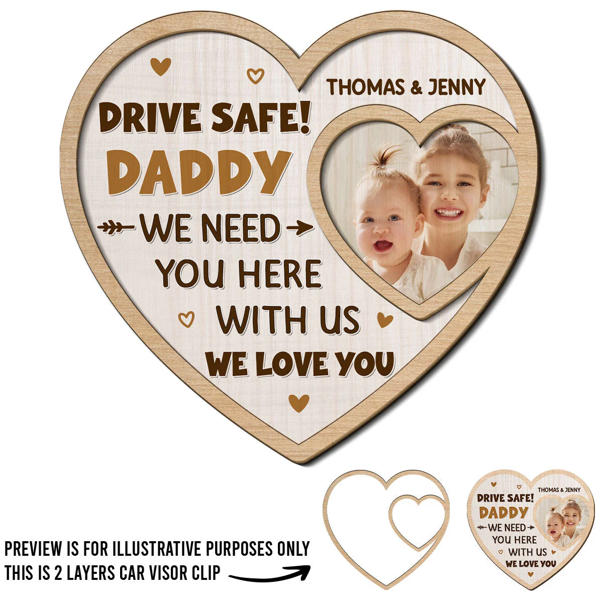 Love From Your Family - Personalized Custom Car Visor Clip - Image 4