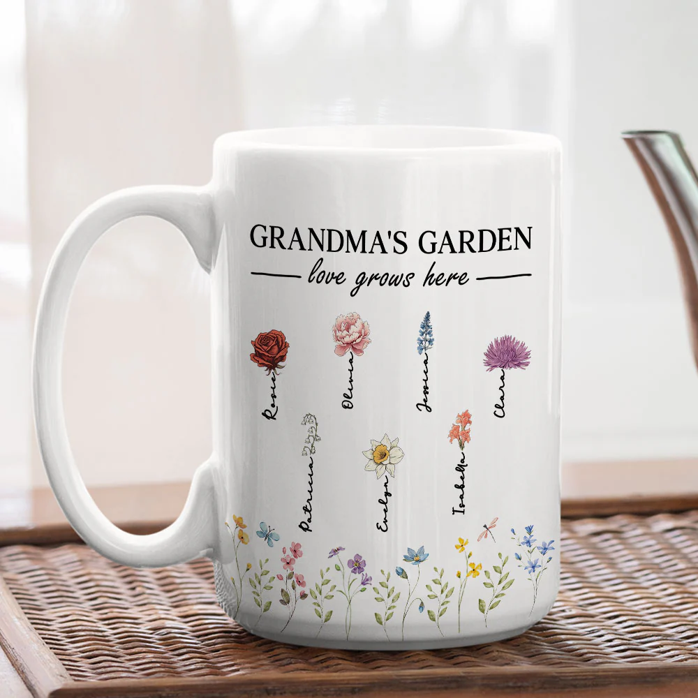 Love Grows Here - Personalized Custom Coffee Mug - Image 5