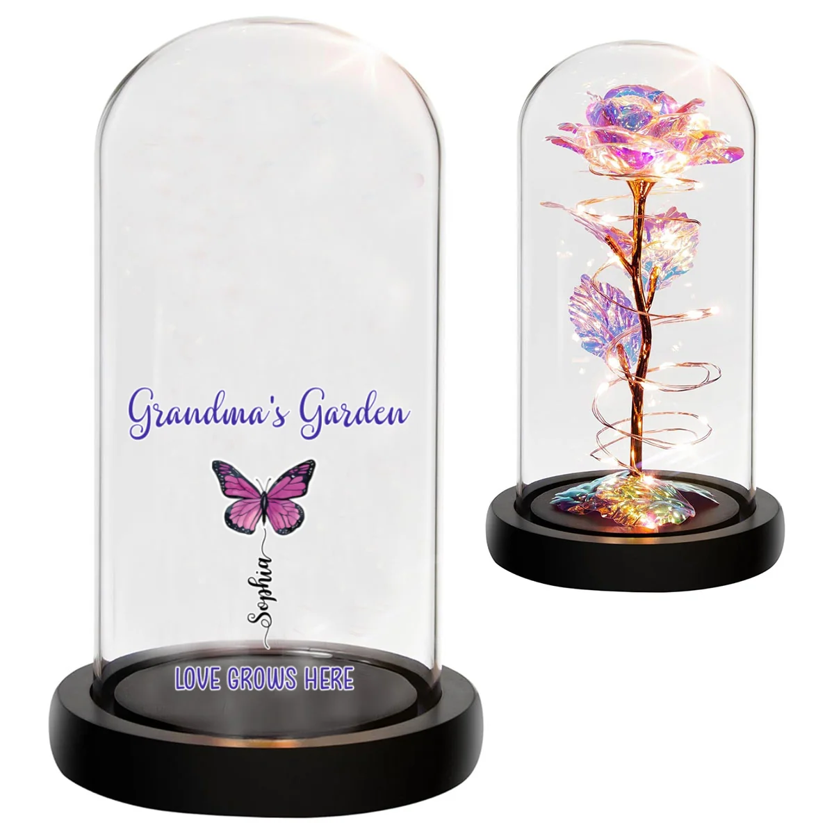 Love Grows Here - Personalized Custom Sparkly Rose - Image 6