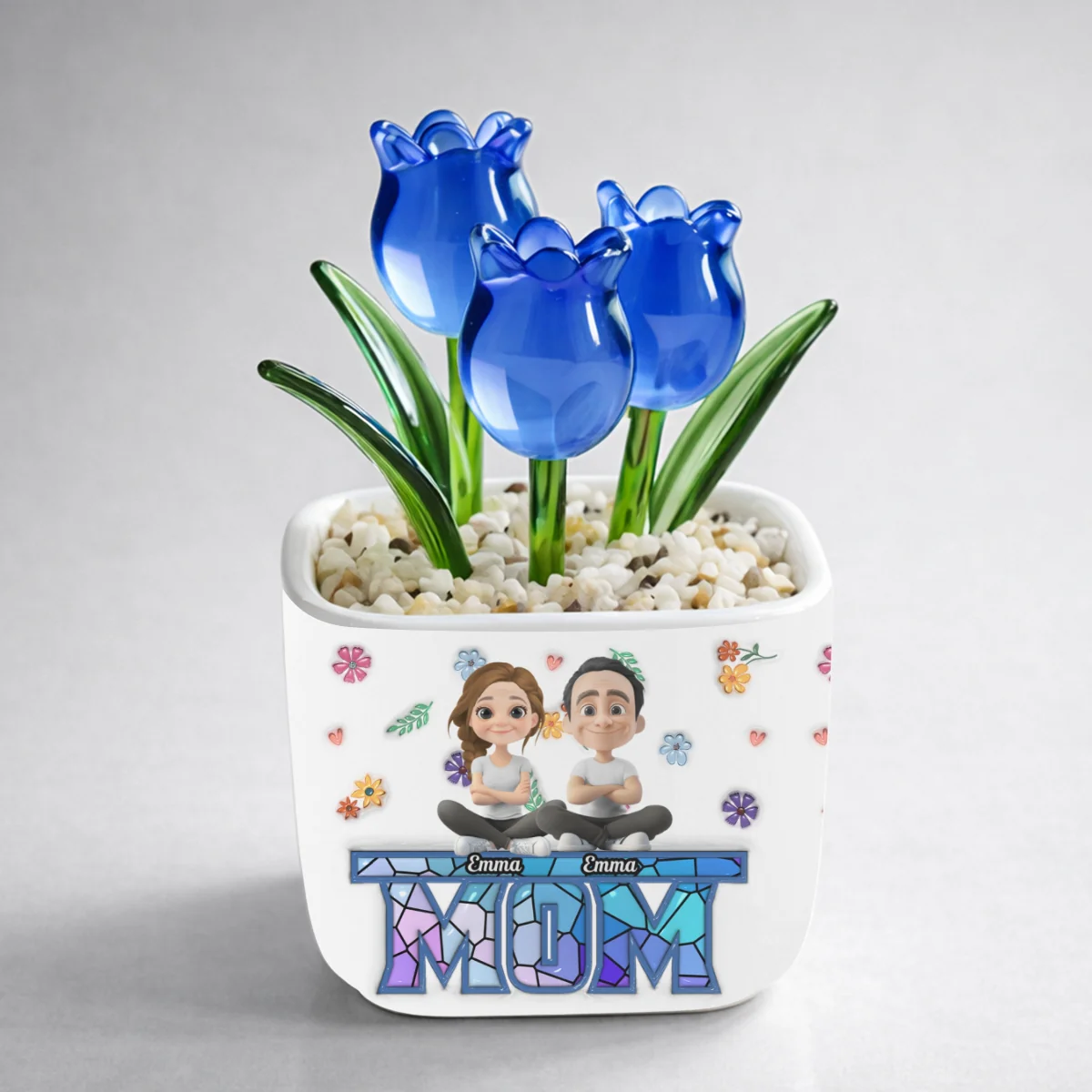 Love Grows Into Family - Personalized Custom Glass Everlasting Tulips - Image 7