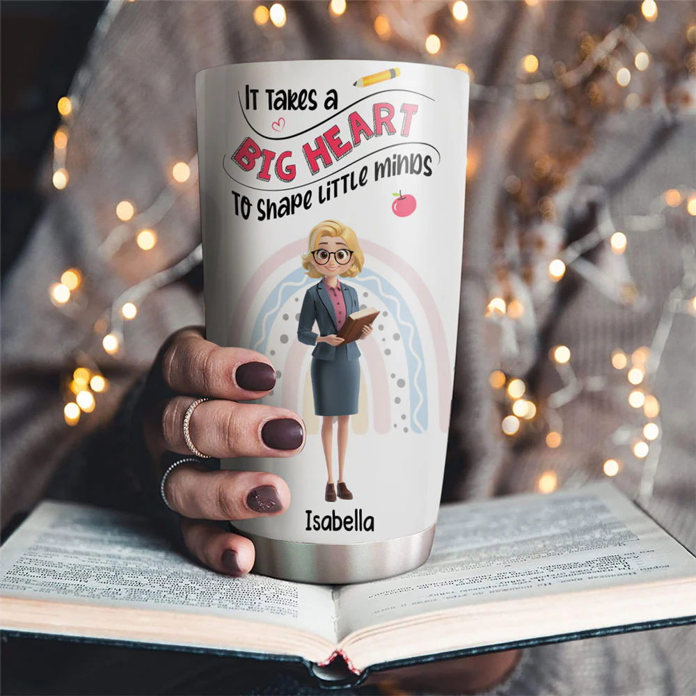 Love Grows Little Minds - Personalized Custom Tumbler - Image 3