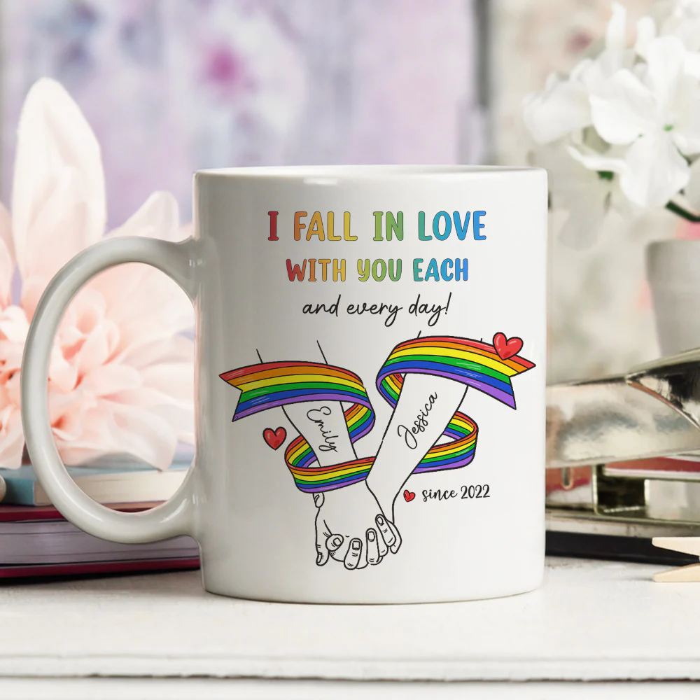 Love Grows Stronger Each Day - Personalized Custom Coffee Mug - Image 5