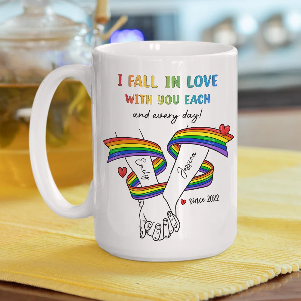 Love Grows Stronger Each Day - Personalized Custom Coffee Mug - Image 8
