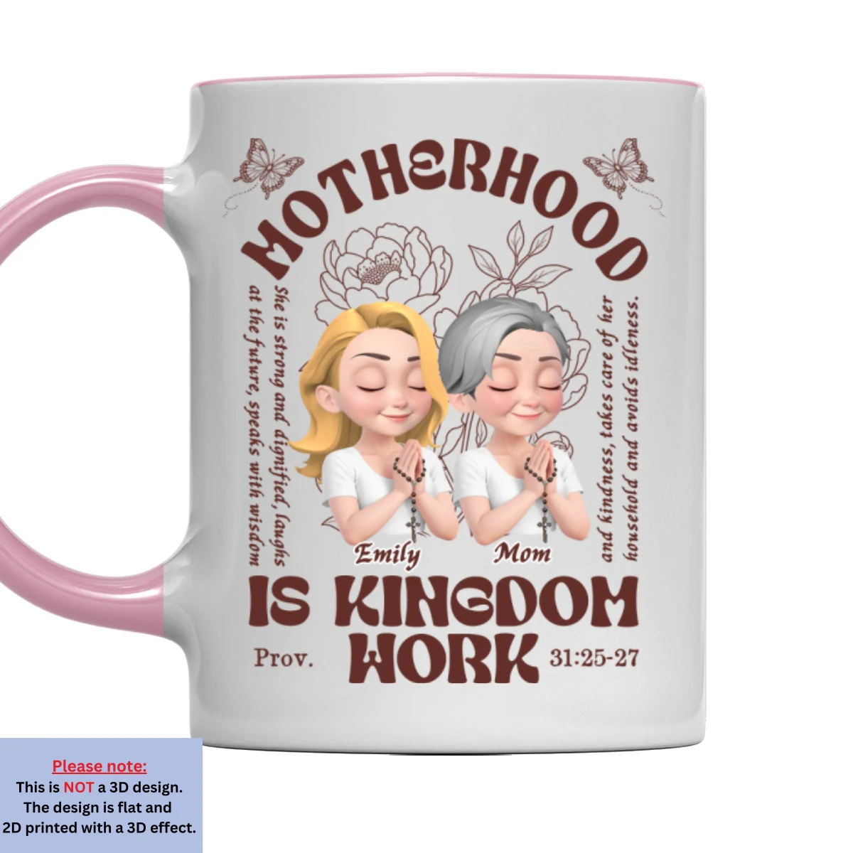 Love Grows Through Motherhood - Personalized Custom Accent Mug - Image 8