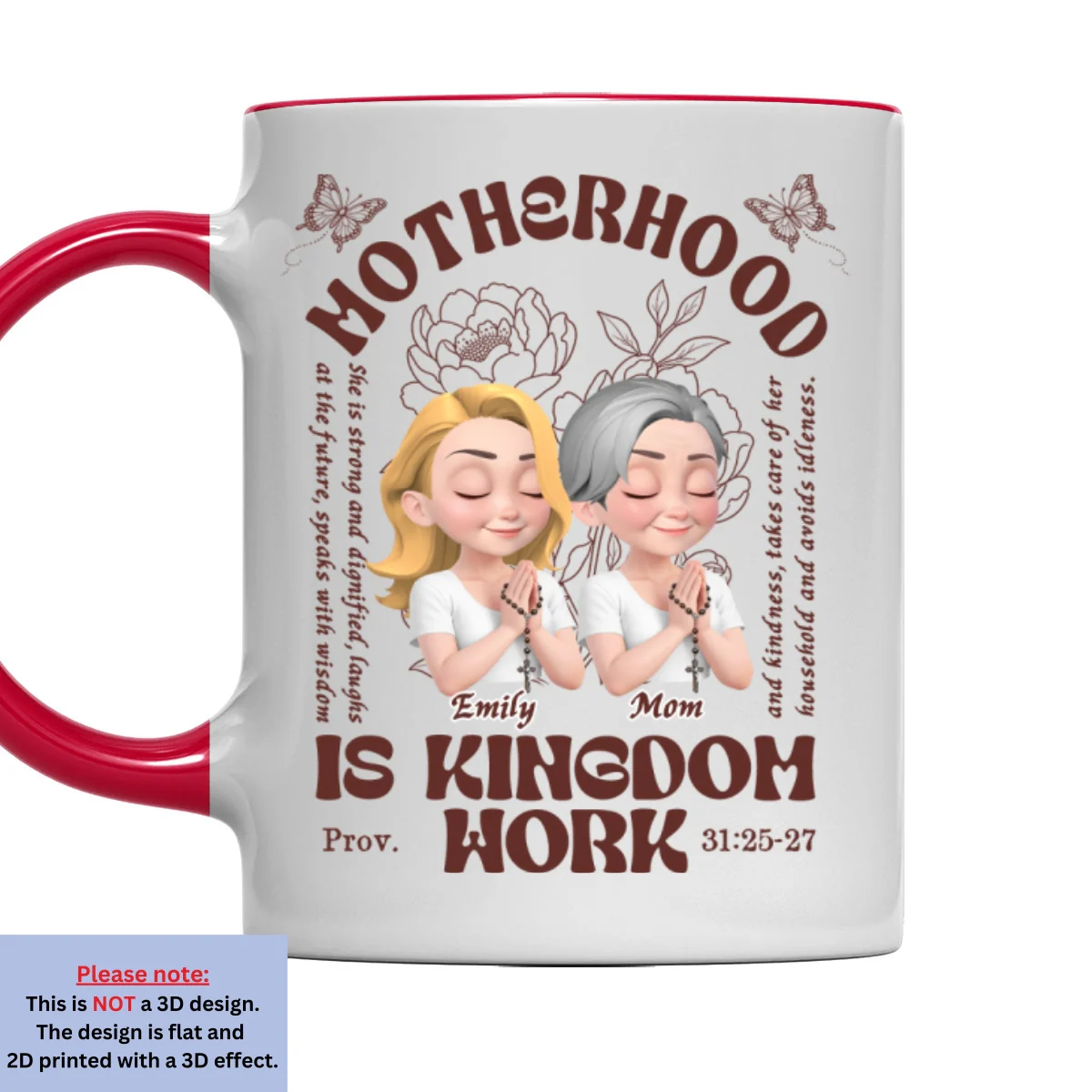 Love Grows Through Motherhood - Personalized Custom Accent Mug - Image 9