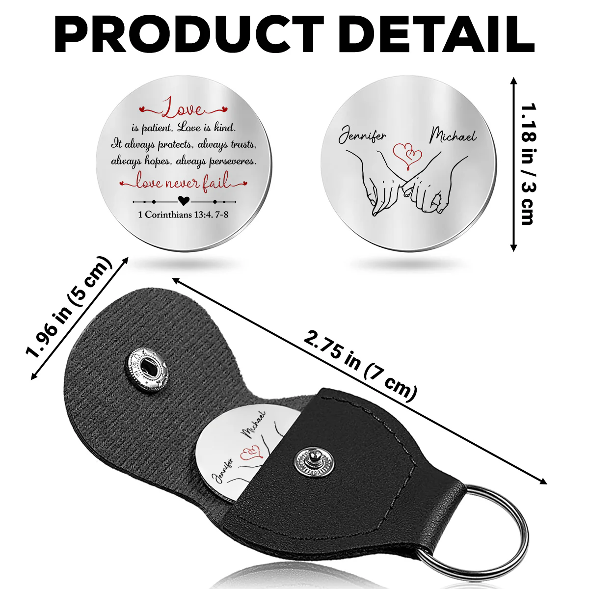 Love Is Patient - Personalized Custom Pocket Hug - Image 5