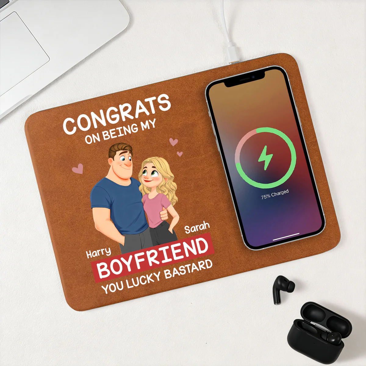 Love Is You - Personalized Custom Charging Mat - Image 3
