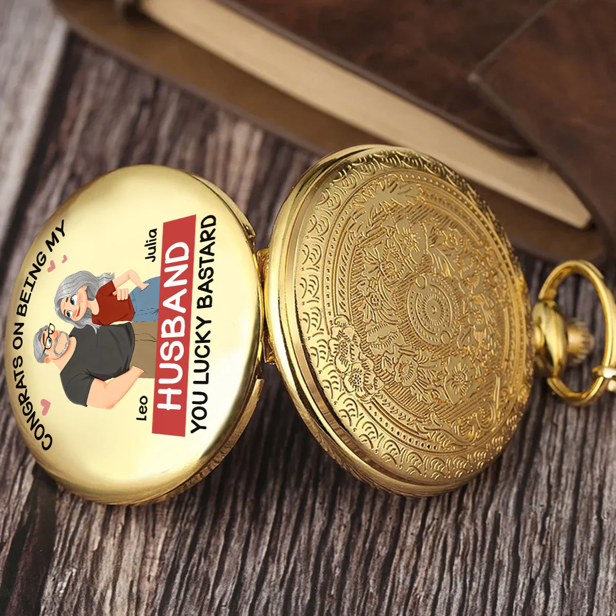 Love Is You - Personalized Custom Print Pocket Watch - Image 2