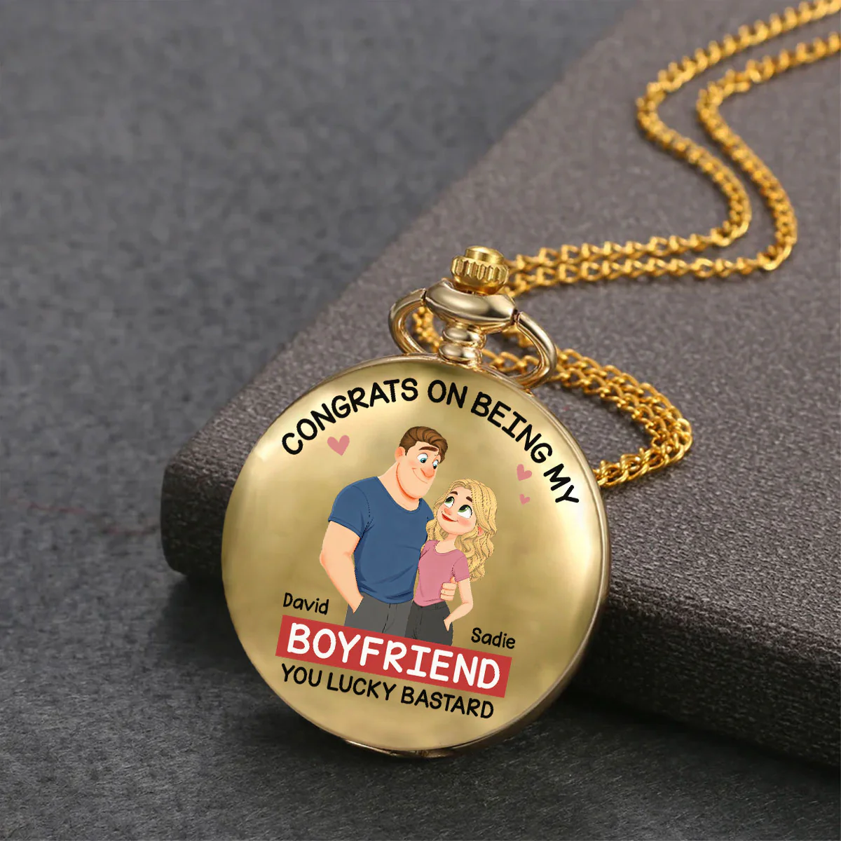 Love Is You - Personalized Custom Print Pocket Watch - Image 3