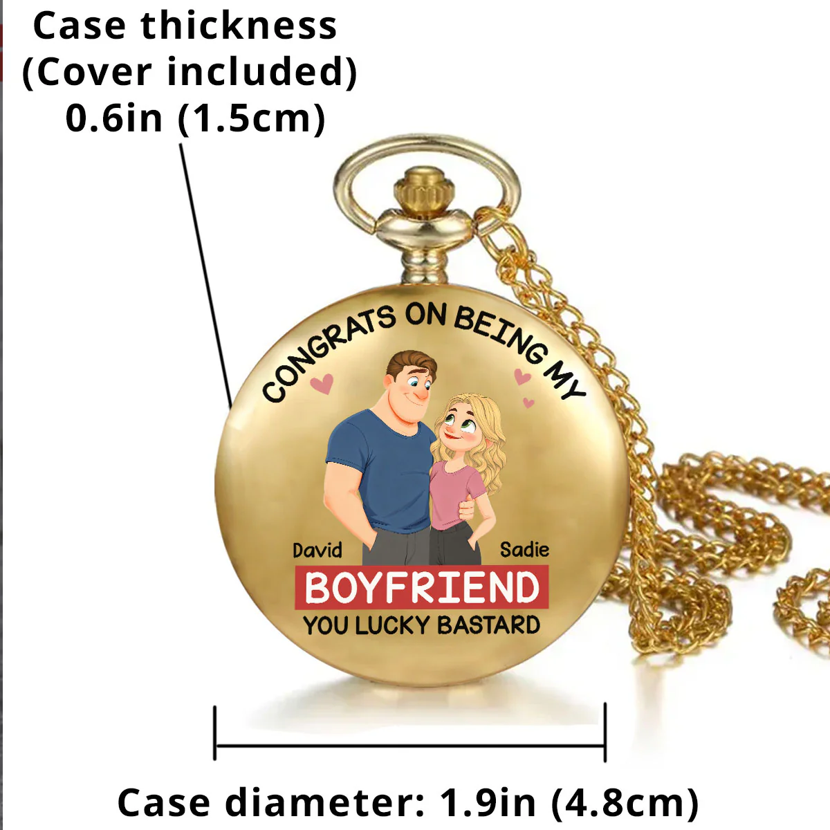 Love Is You - Personalized Custom Print Pocket Watch - Image 4