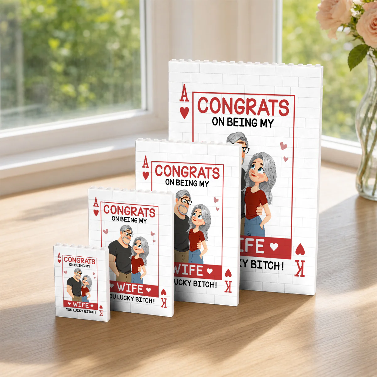 Love Is You - Personalized Custom Rectangle Building Brick Blocks - Image 3