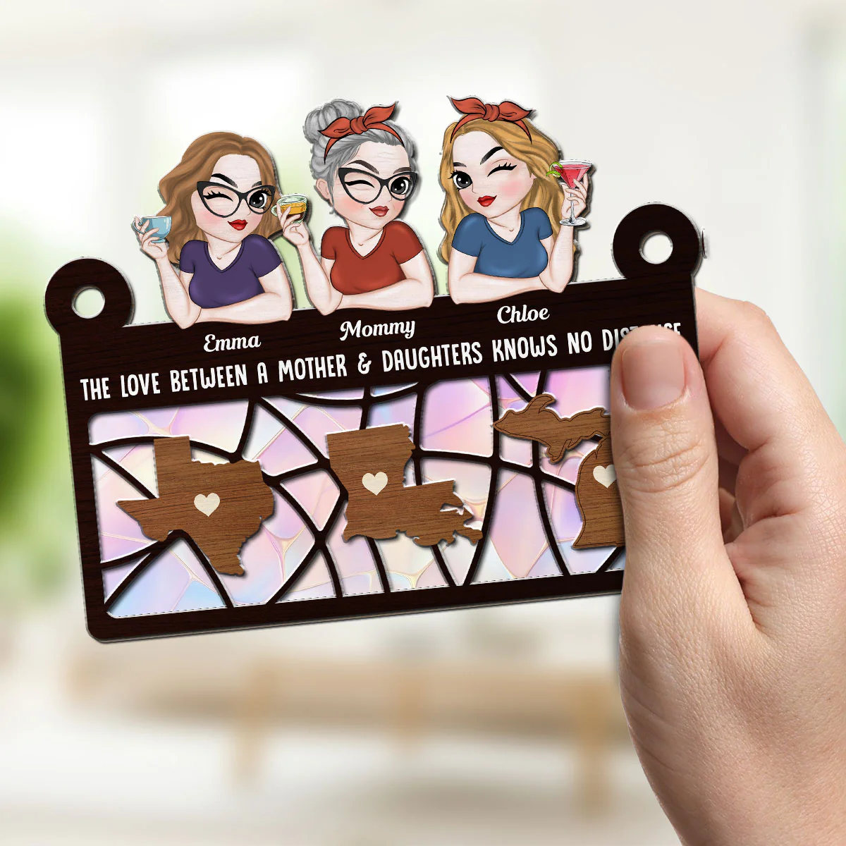 Love Knows No Distance - Personalized Custom Suncatcher - Image 2