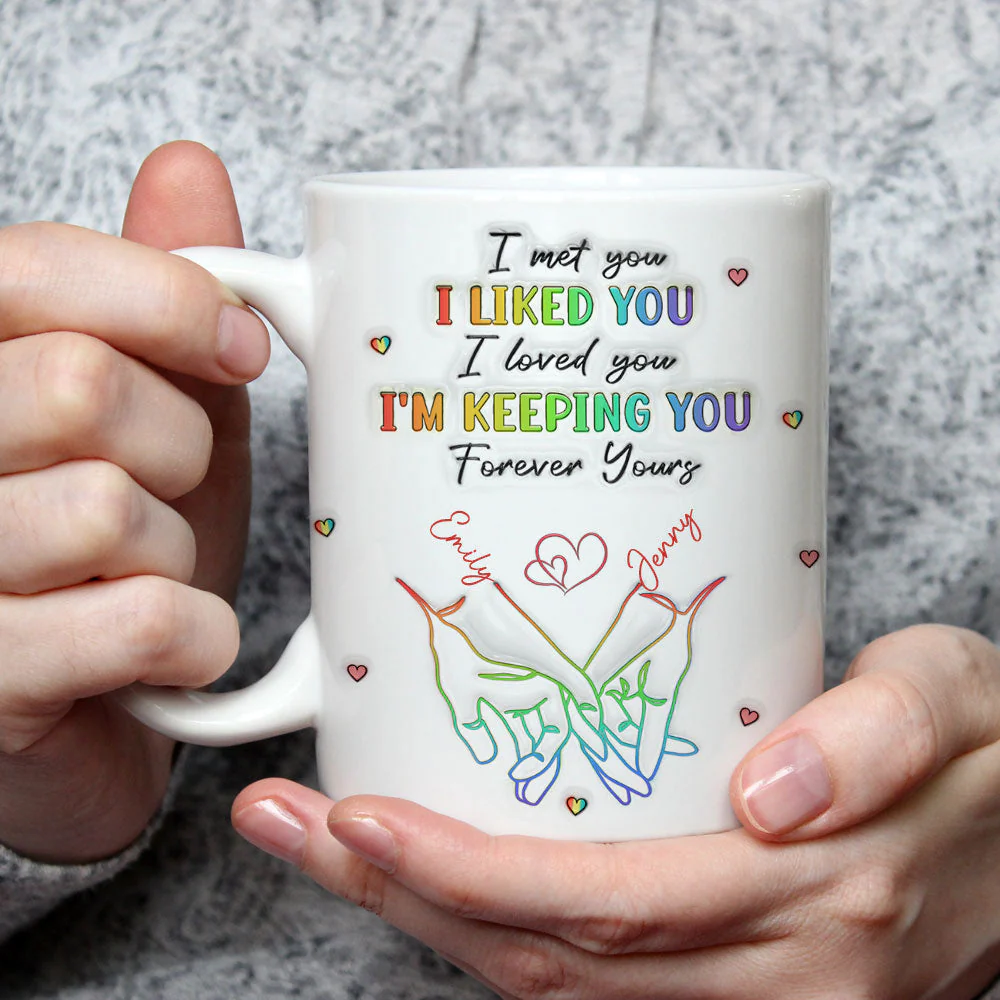 Love Knows No Gender - Personalized Custom 3D Inflated Effect Mug - Gift For Husband Wife, Anniversary, LGBTQ+ - Image 3