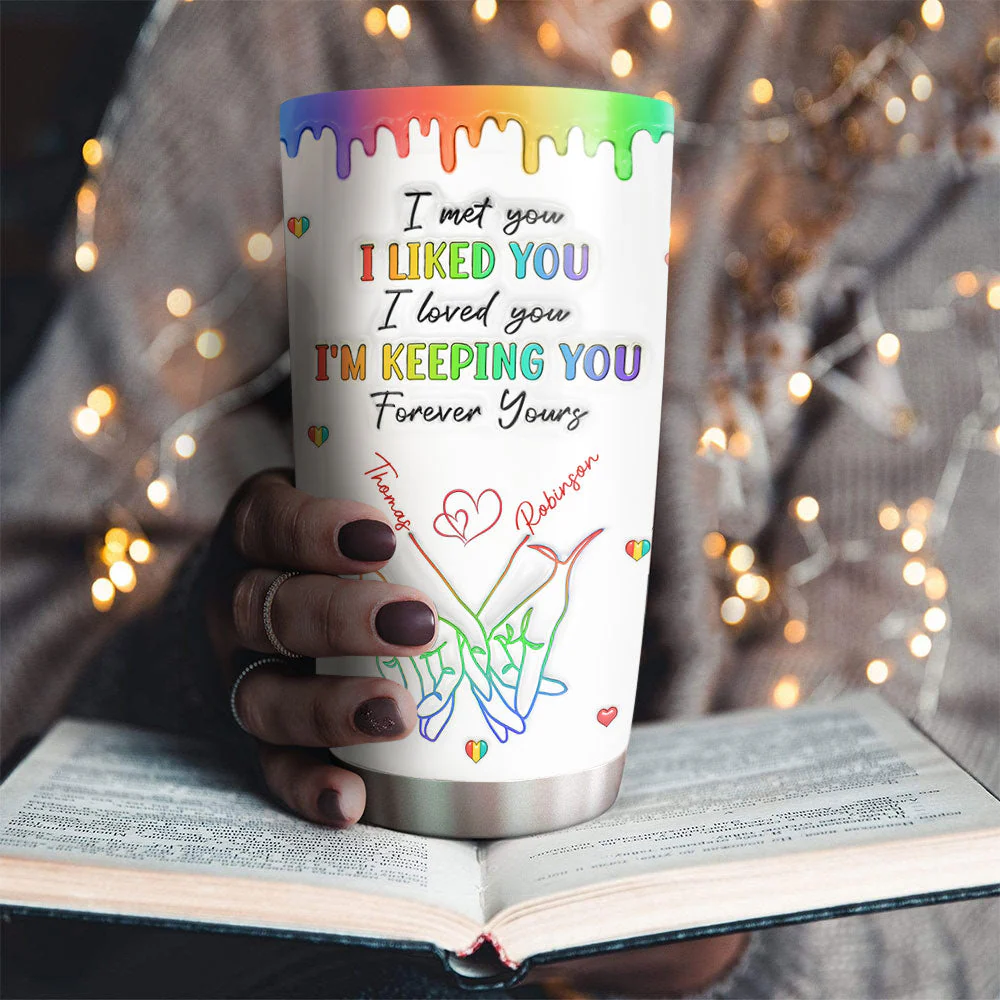 Love Knows No Gender - Personalized Custom 3D Inflated Effect Tumbler - Image 2